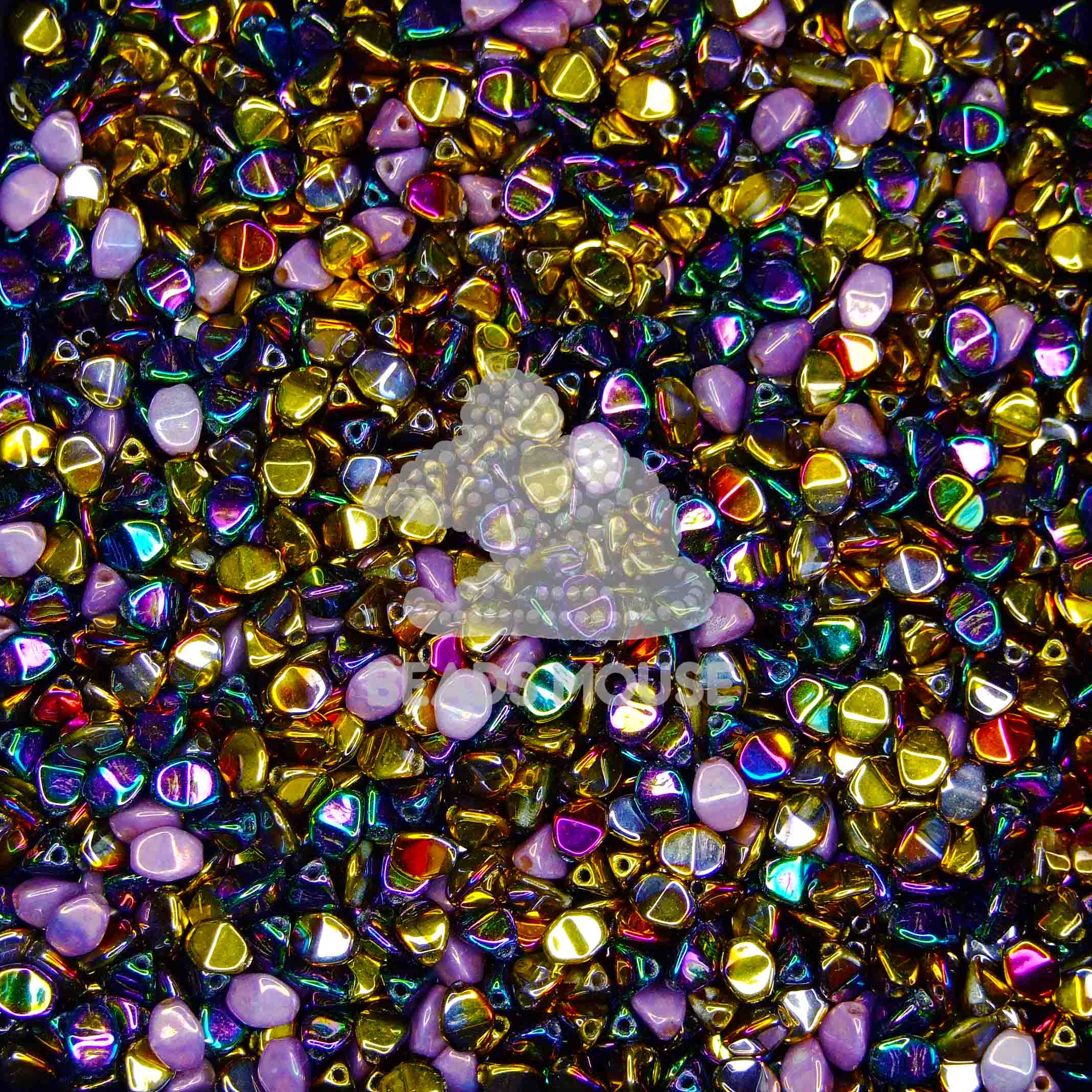Kumihimo Pinch Beads IRIS Purple Gold Mix beadsmouse.co.uk 002