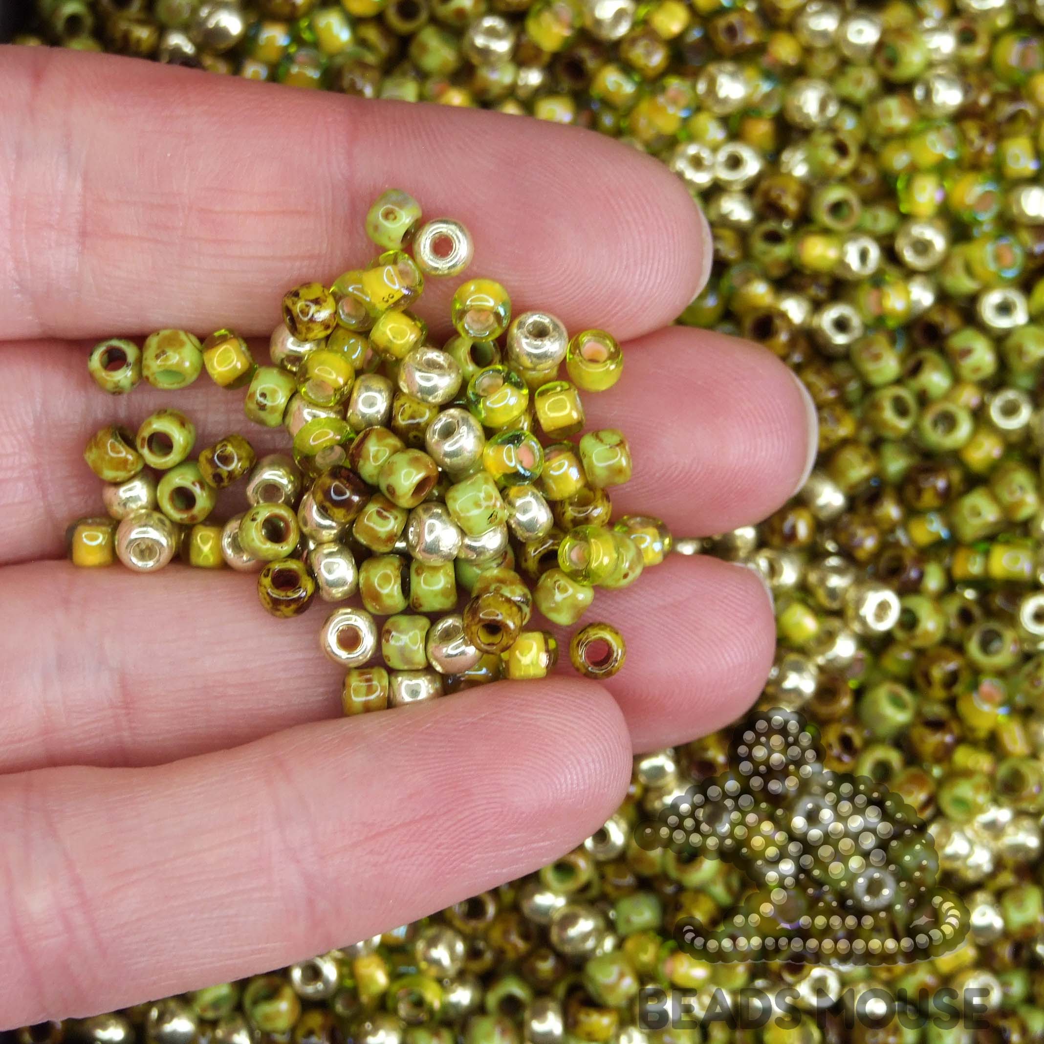 TOHO Seed Beads MIX 01 Yellow Moss Picasso beadsmouse.co.uk