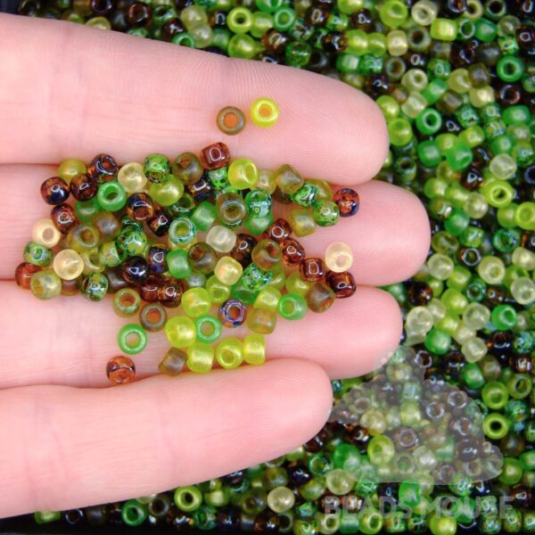 TOHO Seed Beads MIX 02 Transparent Forest Moss beadsmouse.co.uk