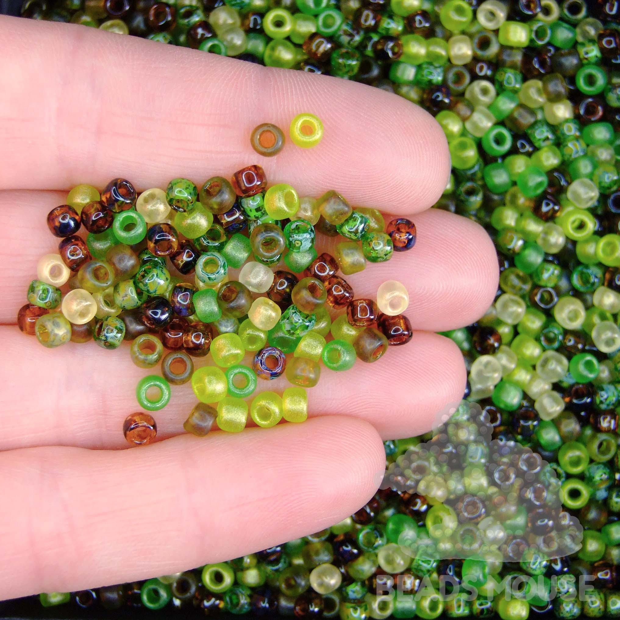 TOHO Seed Beads MIX 02 Transparent Forest Moss beadsmouse.co.uk