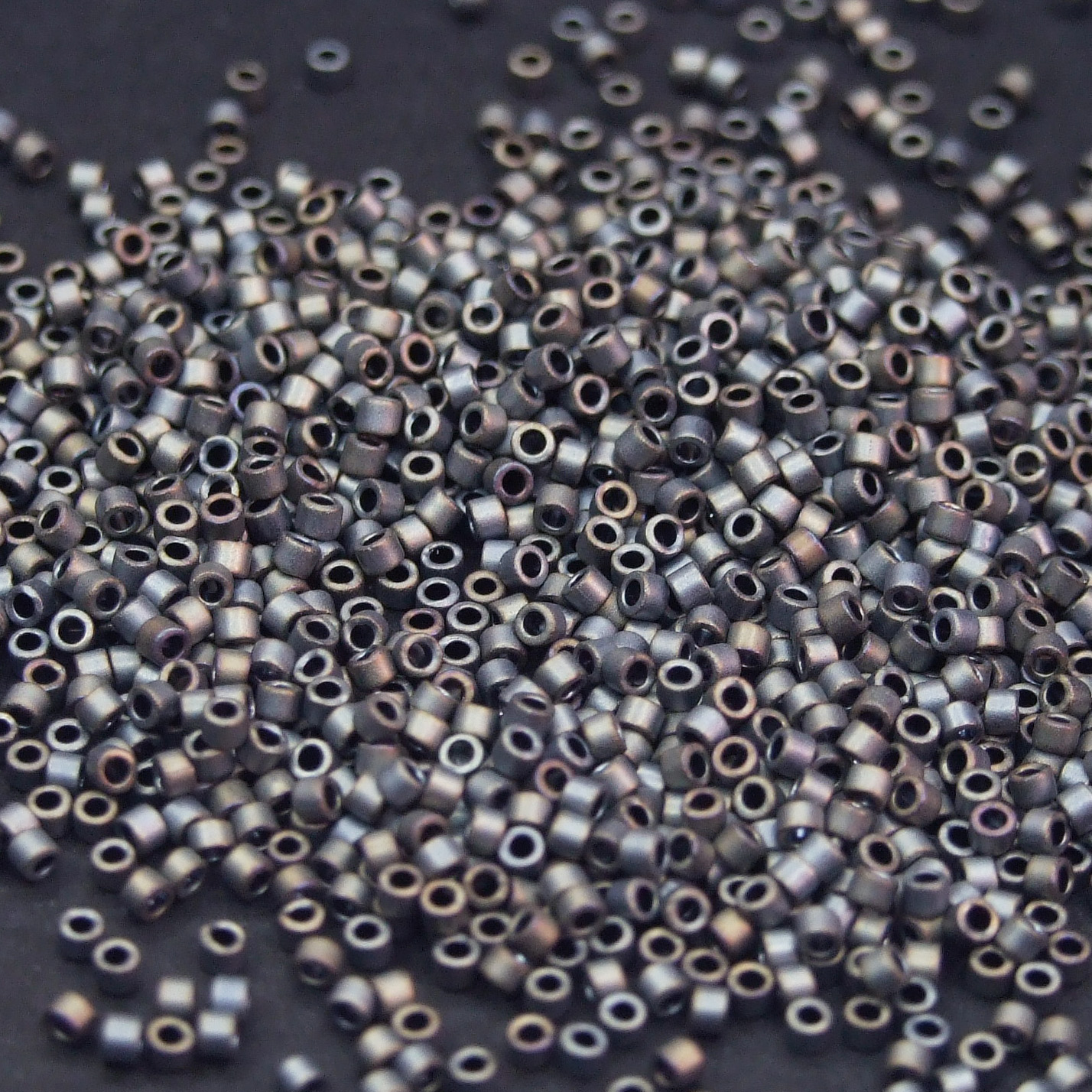 7.2g Tube DB307 Matte Metallic Silver Grey Miyuki Delica Beads beadsmouse.co.uk
