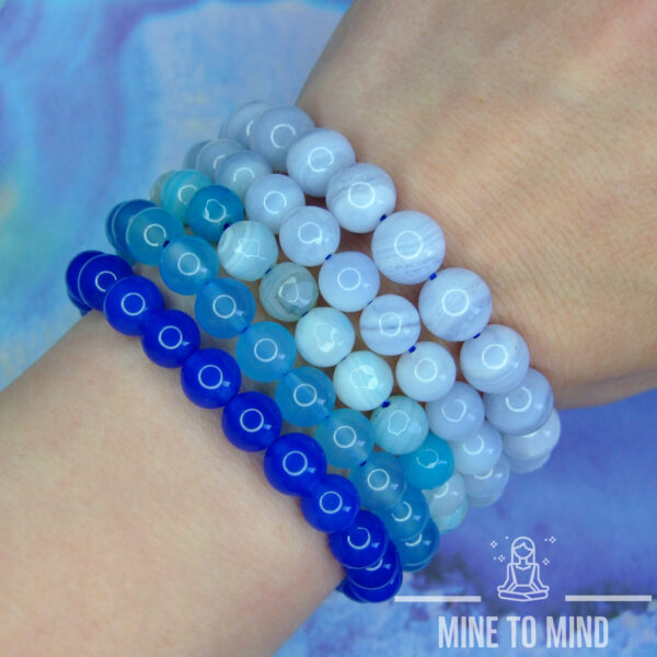 Blue Agate Bracelets minetomind beadsmouse.co.uk 001