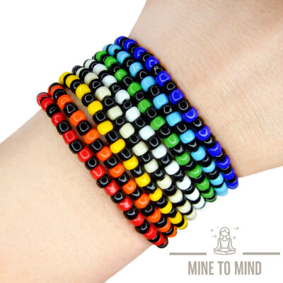 Elastic Bracelets Checkerboard Pattern Seed Bead Bracelets