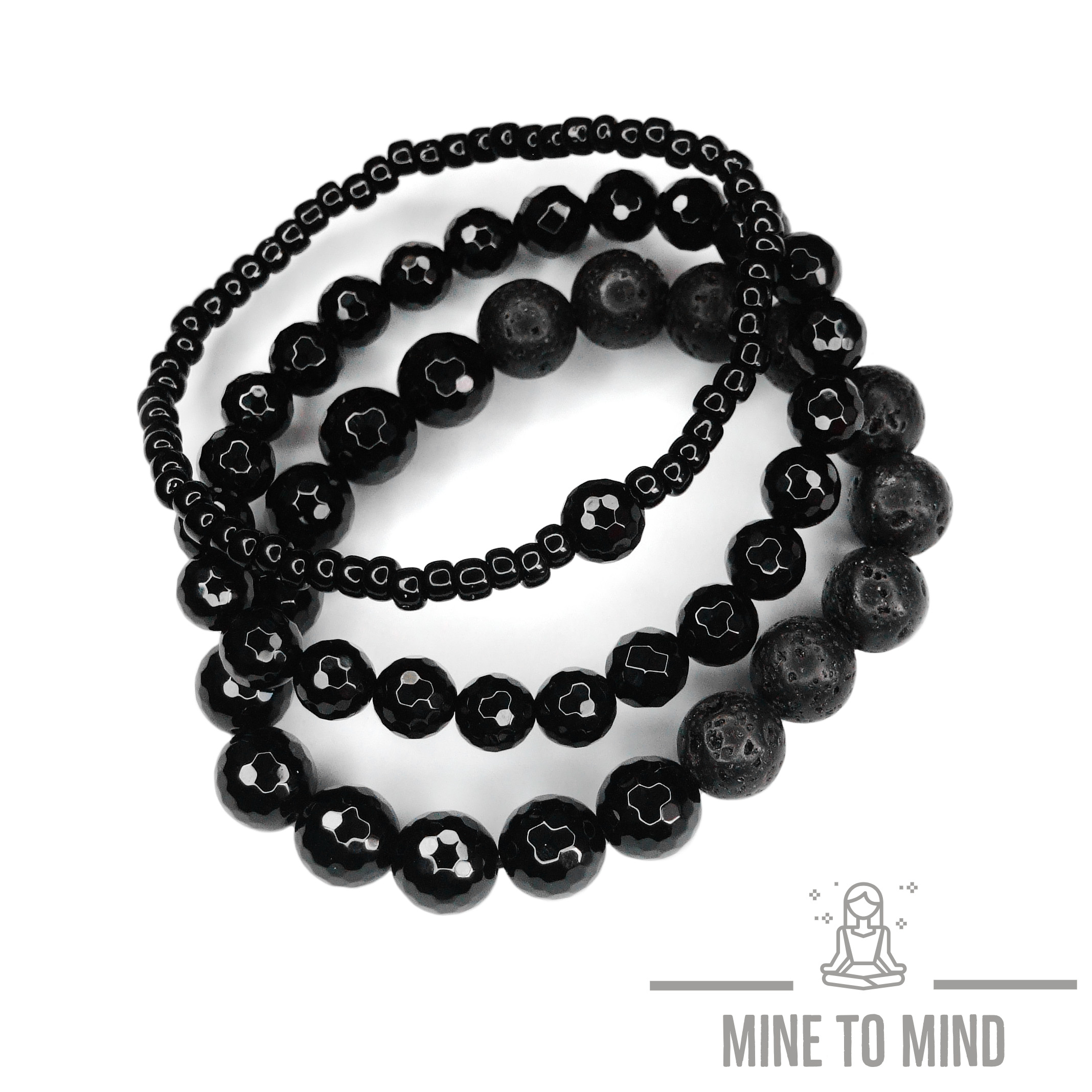 Lava Black Onyx Skull Bracelets mine to mind beadsmouse.co.uk 003