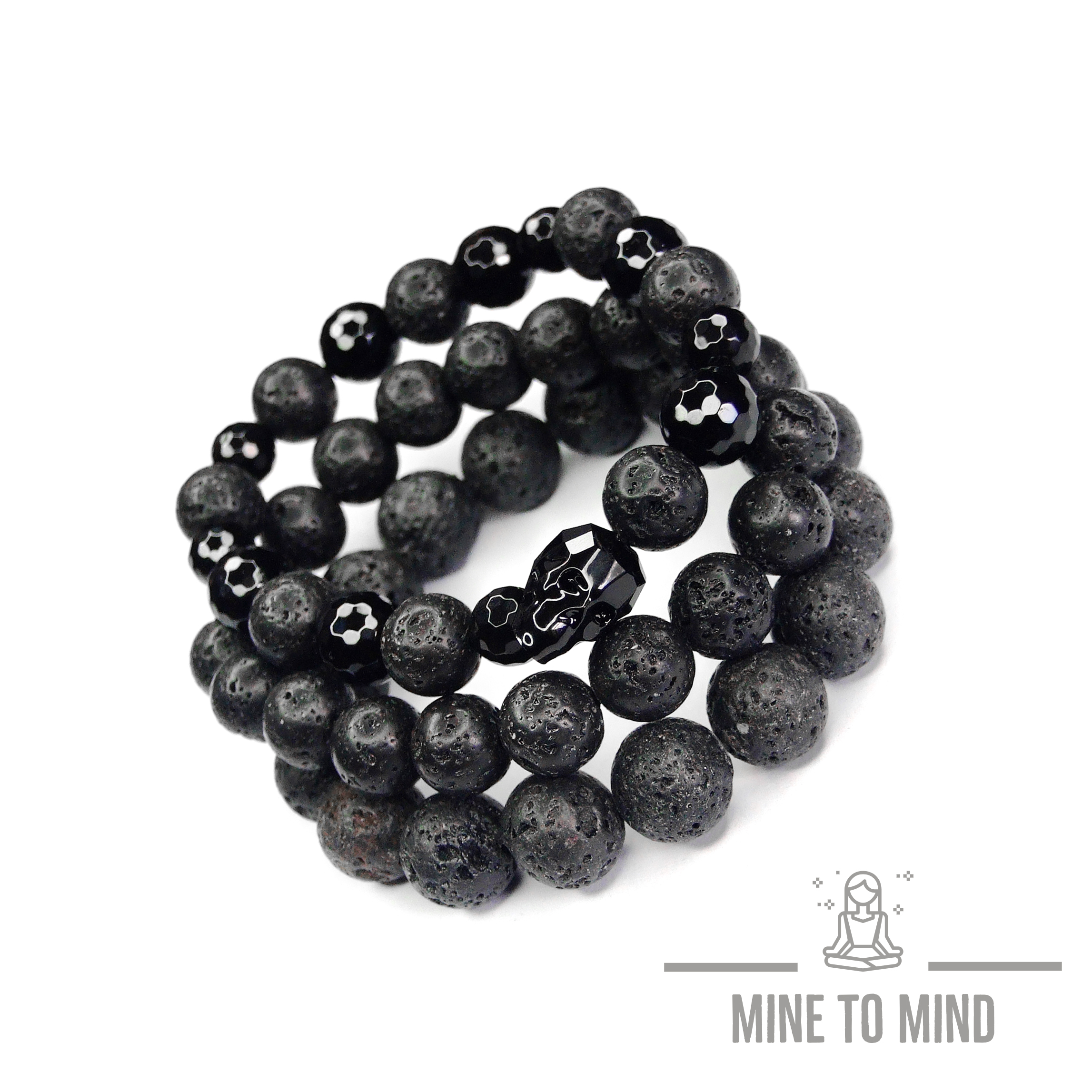 Lava Black Onyx Skull Bracelets mine to mind beadsmouse.co.uk 004