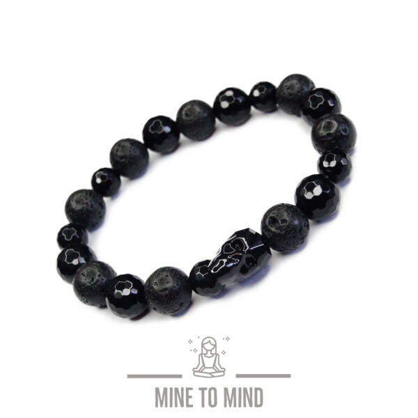 Lava Black Onyx Skull Bracelets mine to mind beadsmouse.co.uk