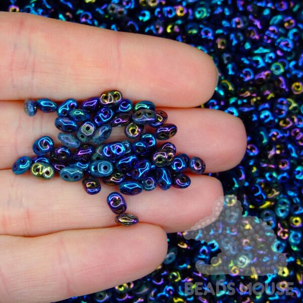 MATUBO SuperDuo Beads IRIS Blue beadsmouse.co.uk