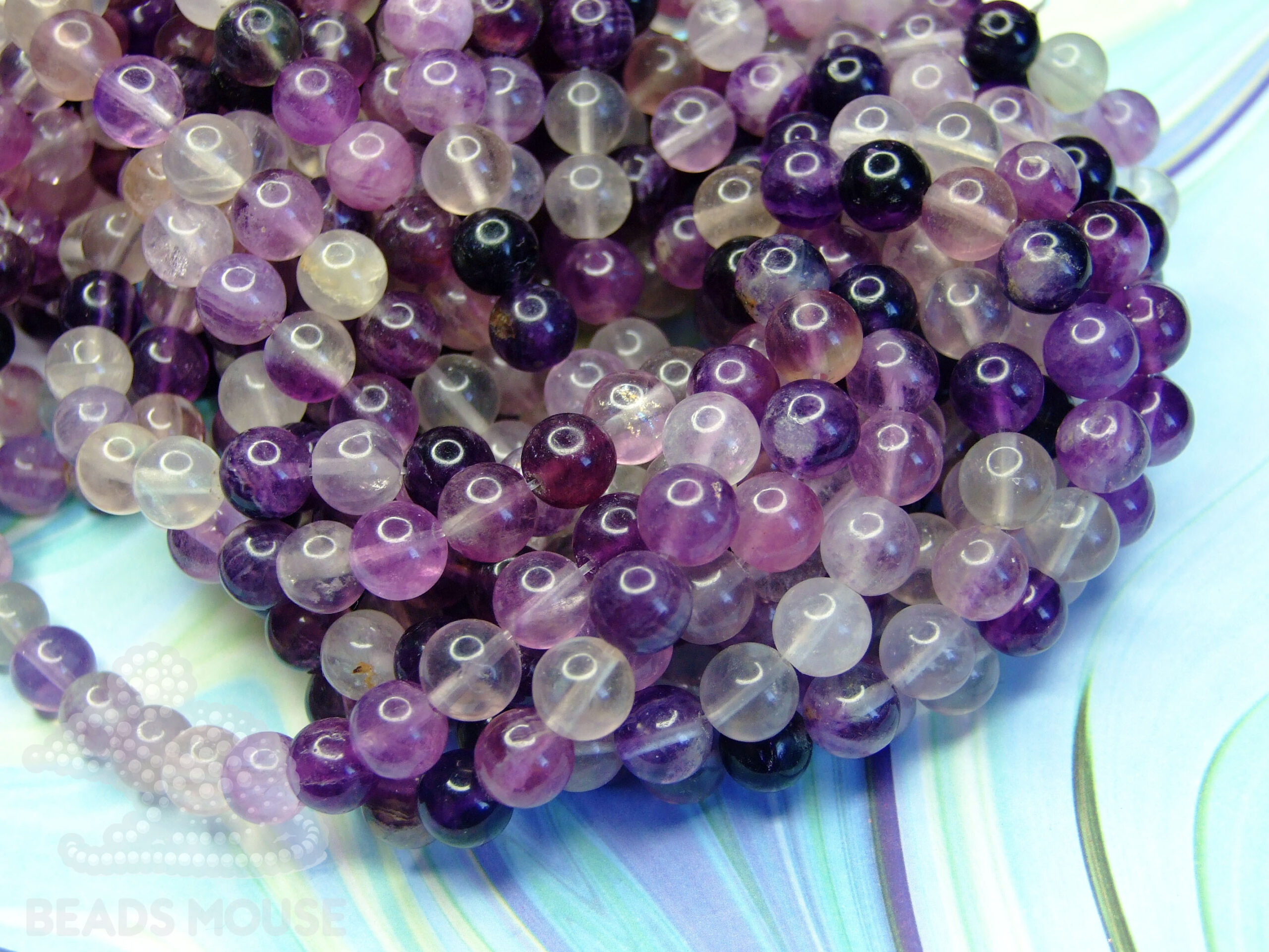 Purple Fluorite Gemstone Beads