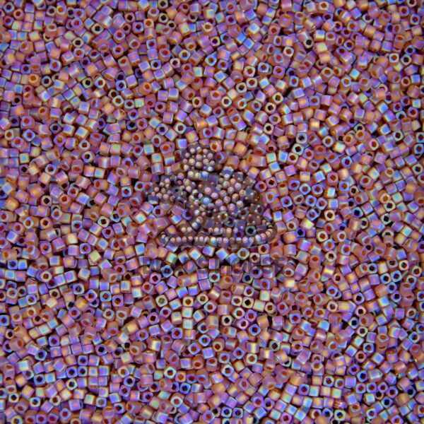 TOHO Cube Beads 177F Transparent Frosted Smoky Topaz Rainbow beadsmouse.co.uk 02