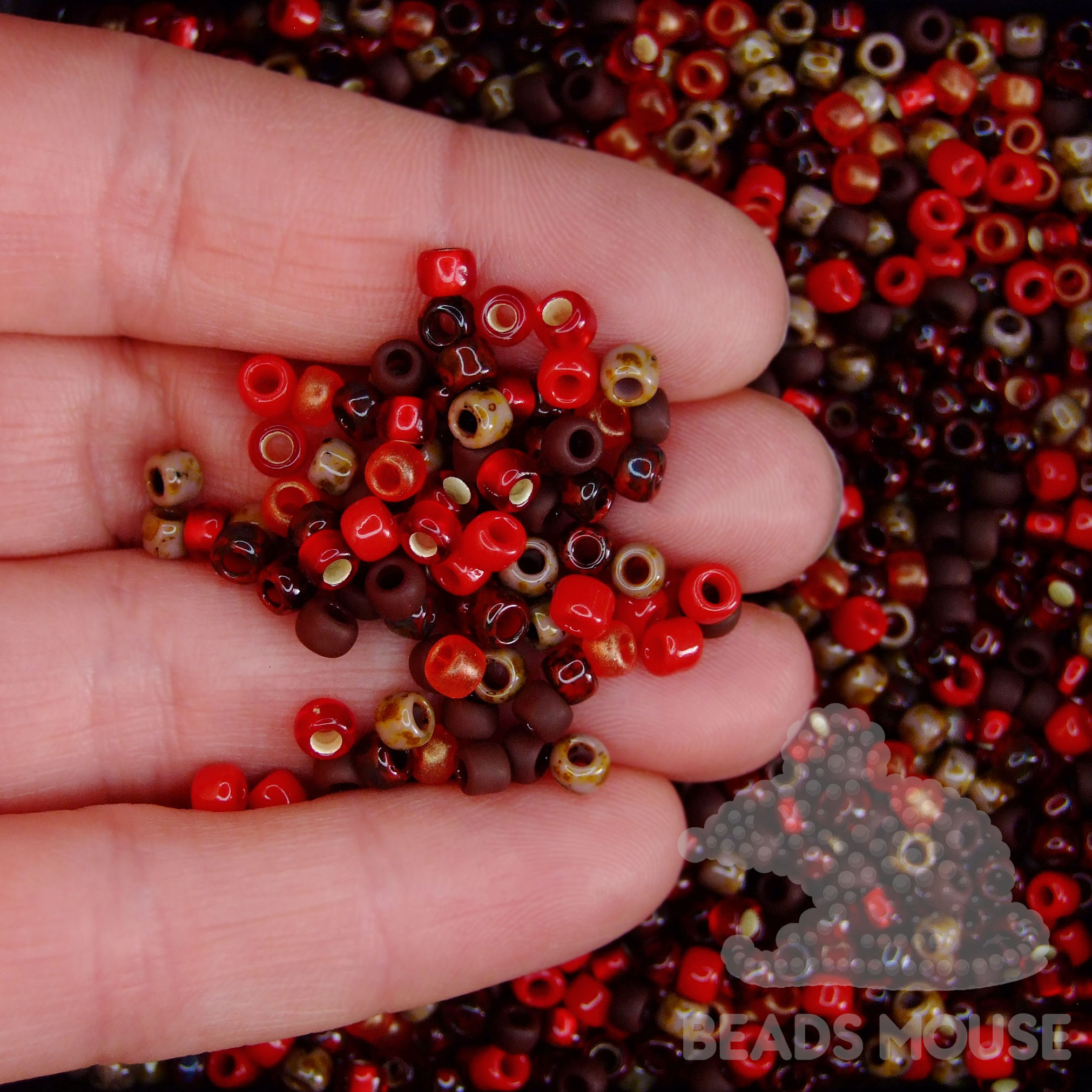 TOHO Seed Beads MIX 03 Red Lady Bird beadsmouse.co.uk