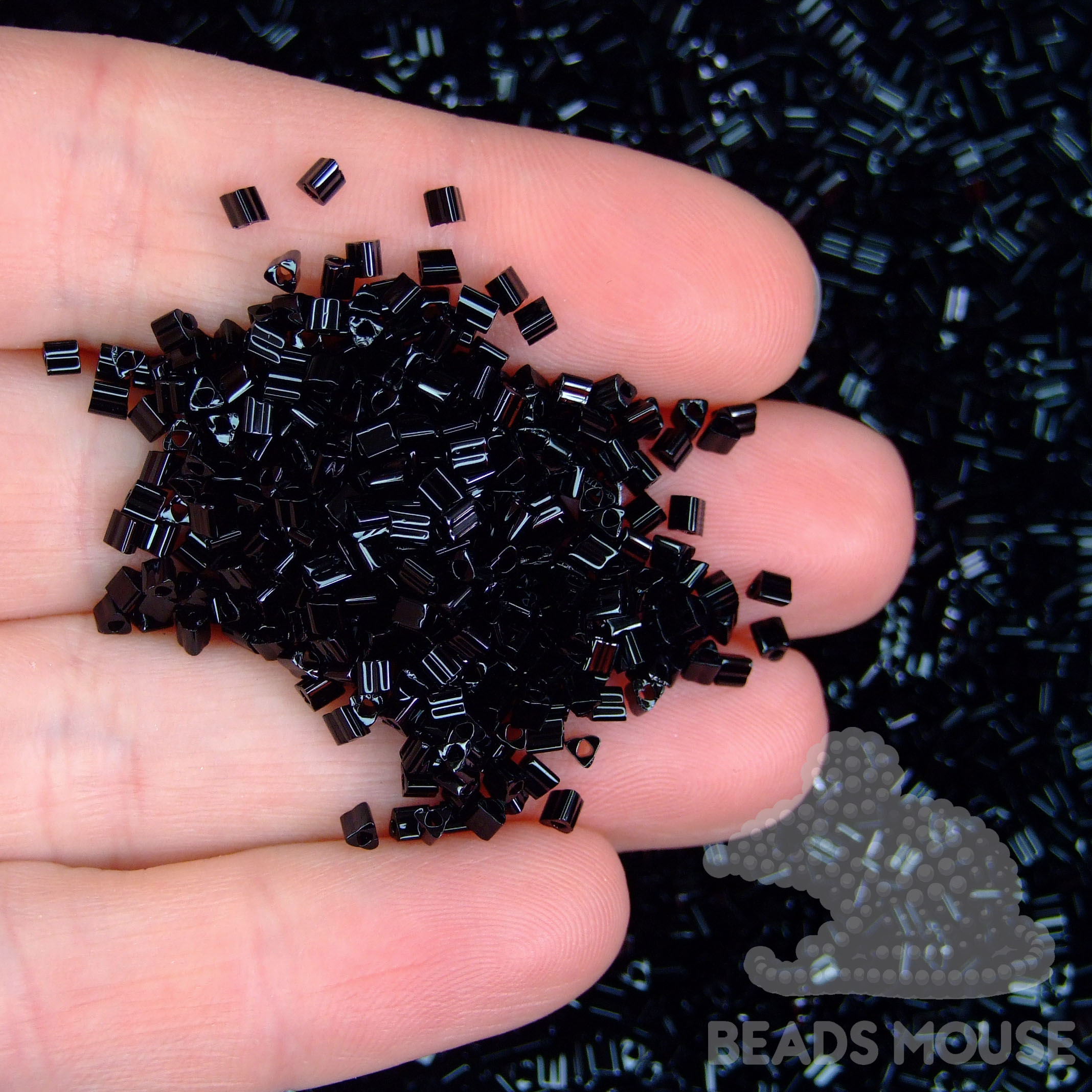 TOHO Triangle Beads 49 Opaque Jet beadsmouse.co.uk