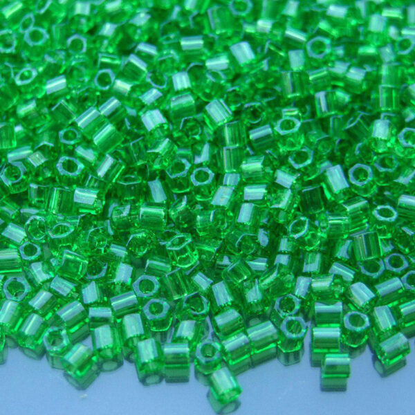TOHO Hexagon Beads 7 Transparent Peridot 3mm beadsmouse.co.uk 02