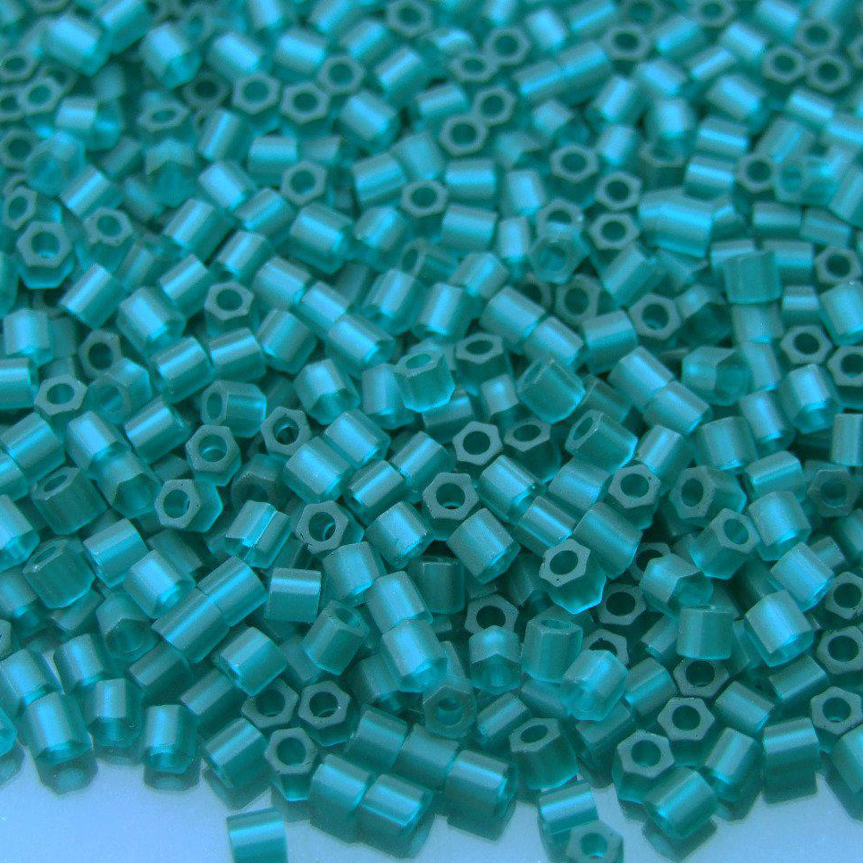 TOHO Hexagon Beads 7BDF Transparent Frosted Tea 3mm beadsmouse.co.uk 02