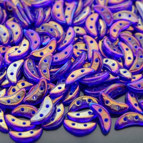 50pcs CzechMates Crescent Beads Luster Iris Cobalt Michael's UK Jewellery